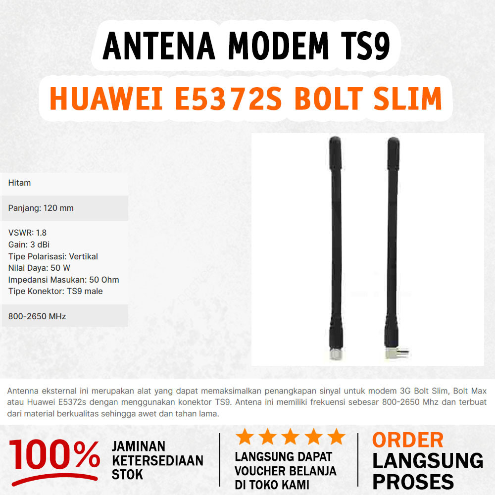 Antena Eksternal 4G Konnector TS9 3dBi Modem Huawei E5372s Bolt Slim/Max