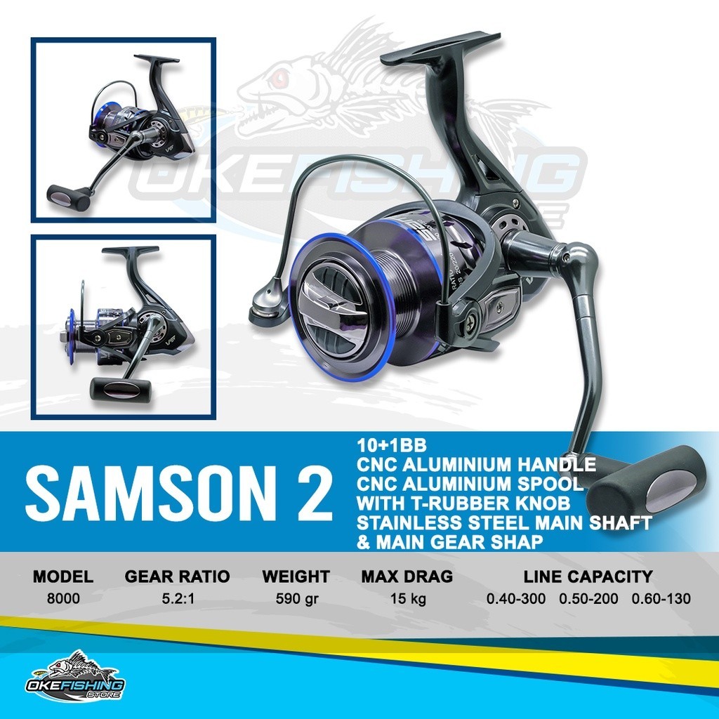 reel pancing Reel Pancing Versus SAMSON-2 11 Ball Bearing Aluminium Handle Stainless Max Drag 15 Kg 