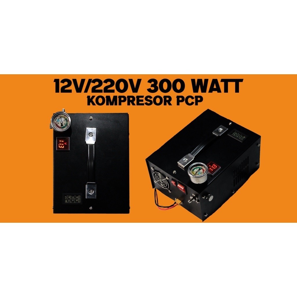 KOMPRESOR PCP TERLARIS  KOMPRESOR PCP 300 WATT - KOMPRESOR AKI 12VOLT 4500PSI - KOMPRESOR PCP GX