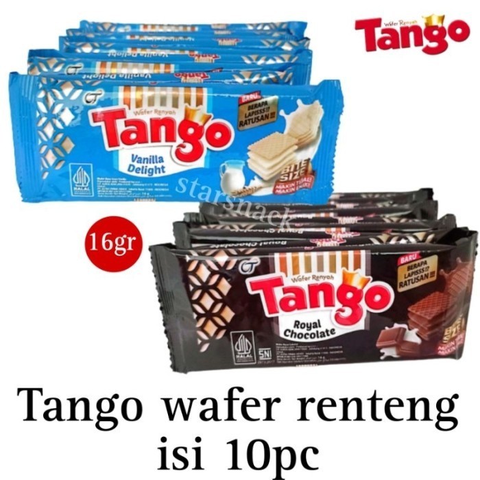 

Wafer Tango Waffer Renceng 16gr Wafer / Chocolate / Vanilla / OT