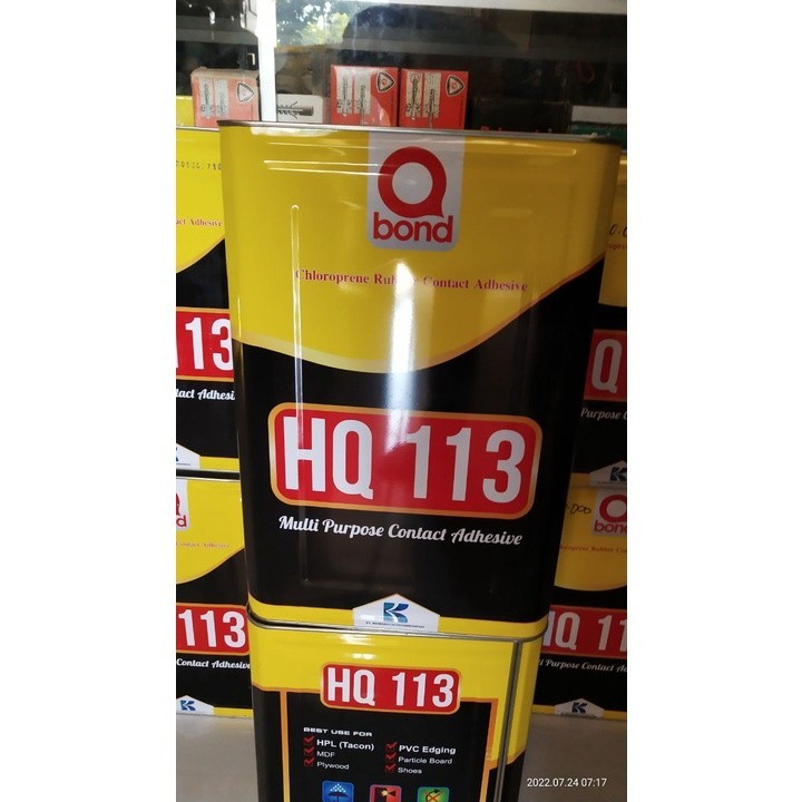 Lem Kuning Qbond HQ 113 Blik 10 Kg Triplek, Kayu, HPL, PVC,Busa Q bond