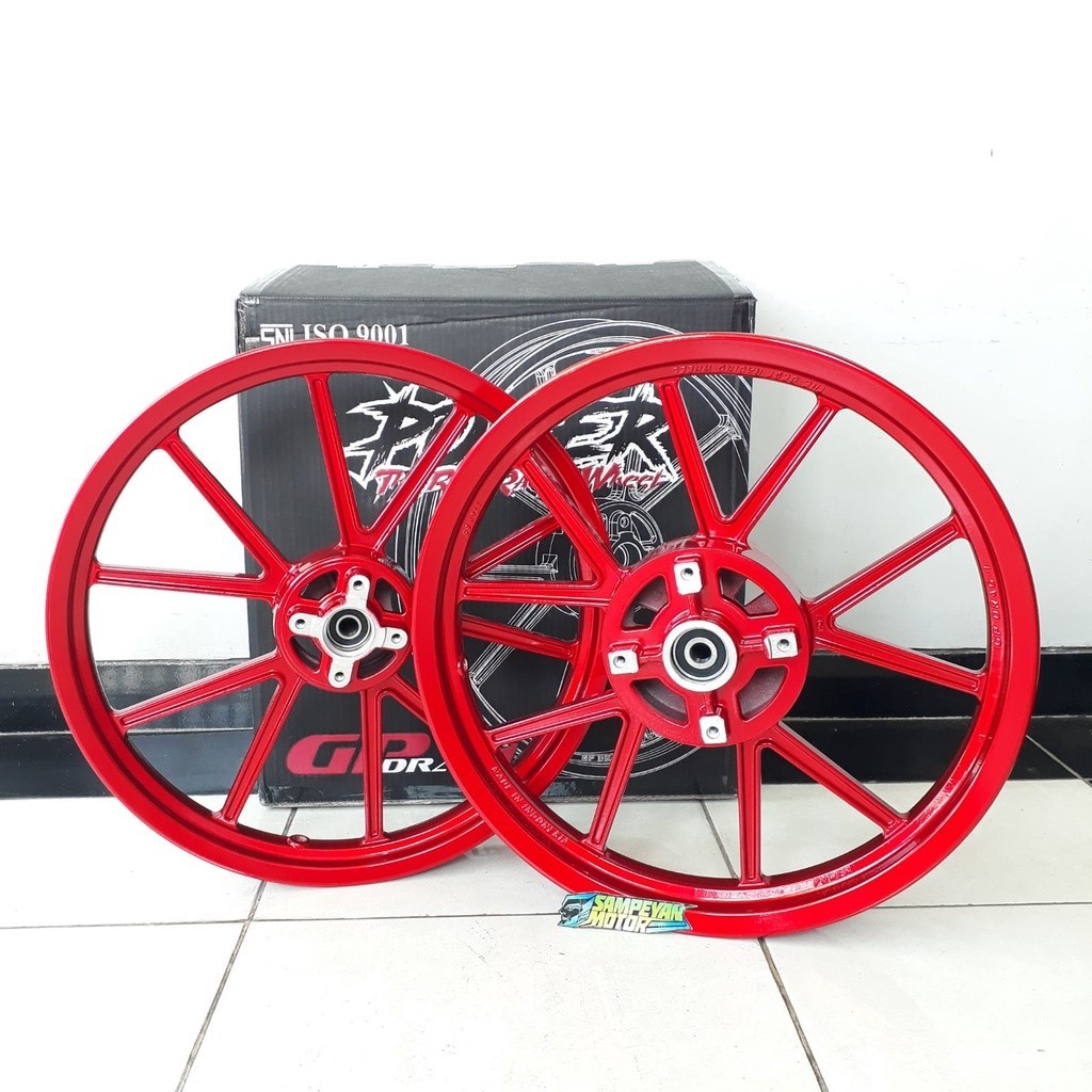 Velg Racing Set GP Wheel Kawasaki Ninja 150 R Power GP Drag-1 Gold Matte Hitam Putih Merah Kuning Bi