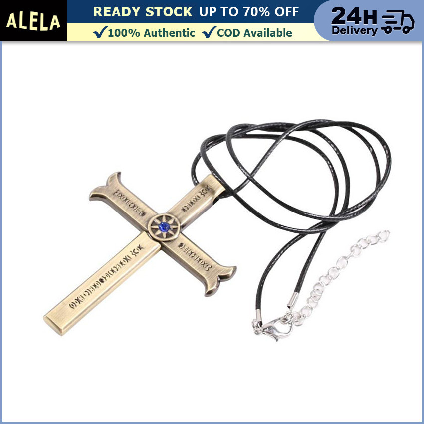 Alela Kalung Salib Anime One Piece Taka No Me Dracule Mihawk Cosplay Kalung Vintage Pria Wanita Anti