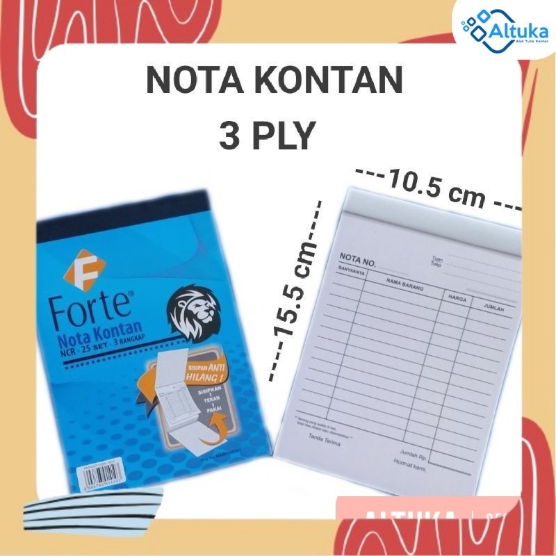 

Buku Nota Kontan Kecil 3Ply NCR Forte / Nota Kontan 3 Rangkap Kecil / Nota Kontan Olshop