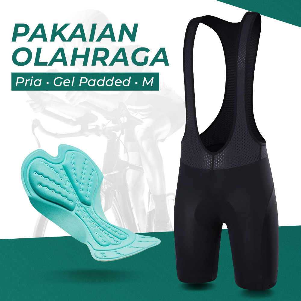 Celana Sepeda Bib Pakaian Olahraga Sepeda Pria Tights Gel Padded FUALRNY