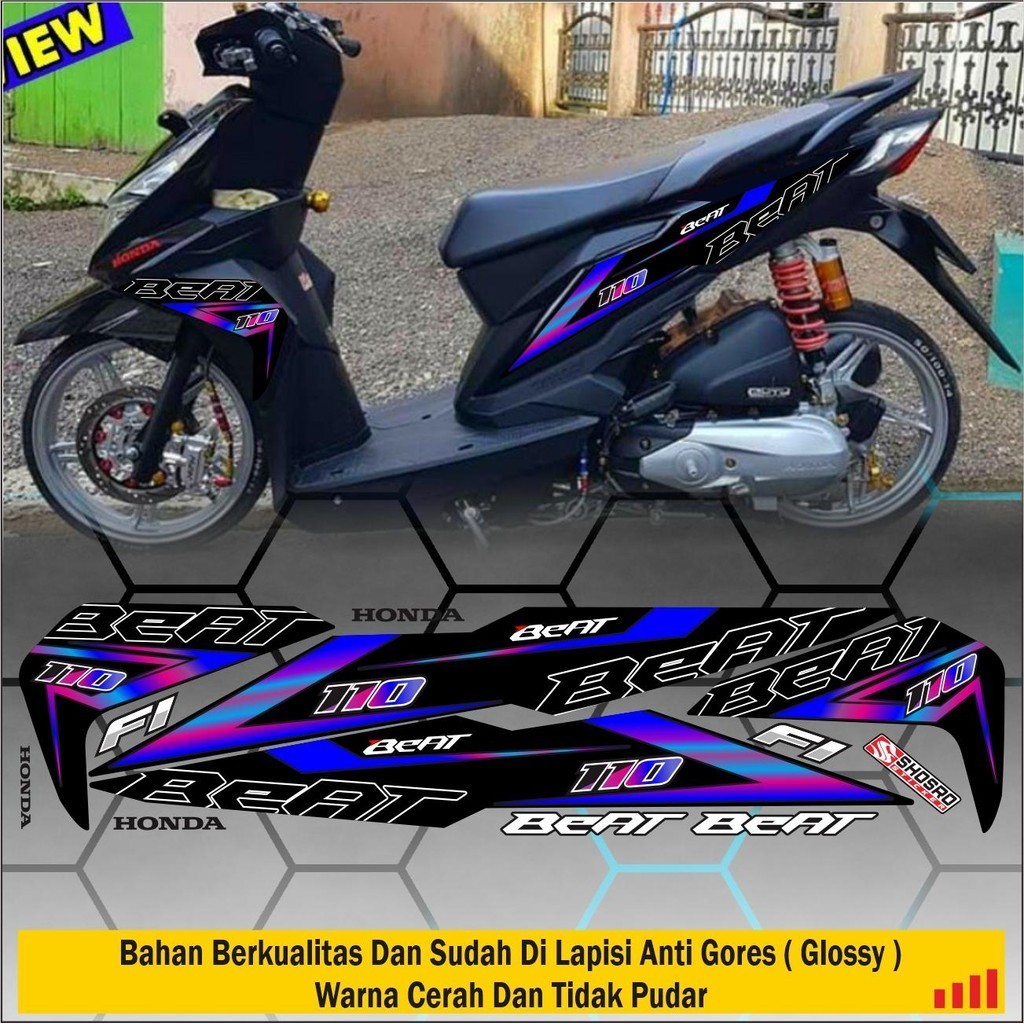 STIKER POLET Striping Vriasi List RAINBOW beat esp new striping variasi beat street esp STIKER