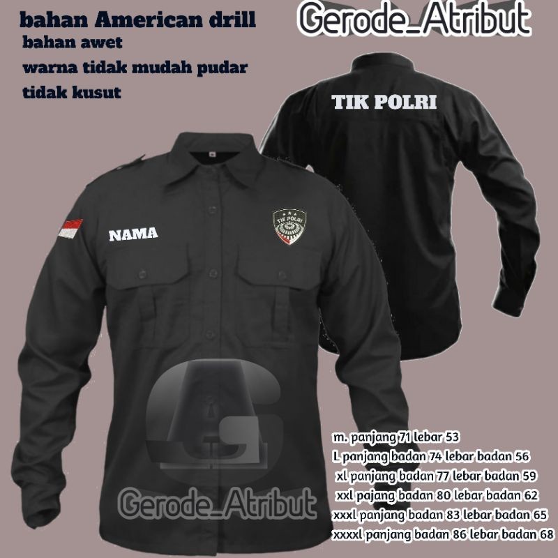 KEMEJA PDL TIK POLRI / KEMEJA  TIK POLRI / BAJU KEMEJA TIK POLRI TANGAN PSNJANG / BAJU DERAGAM TIK P