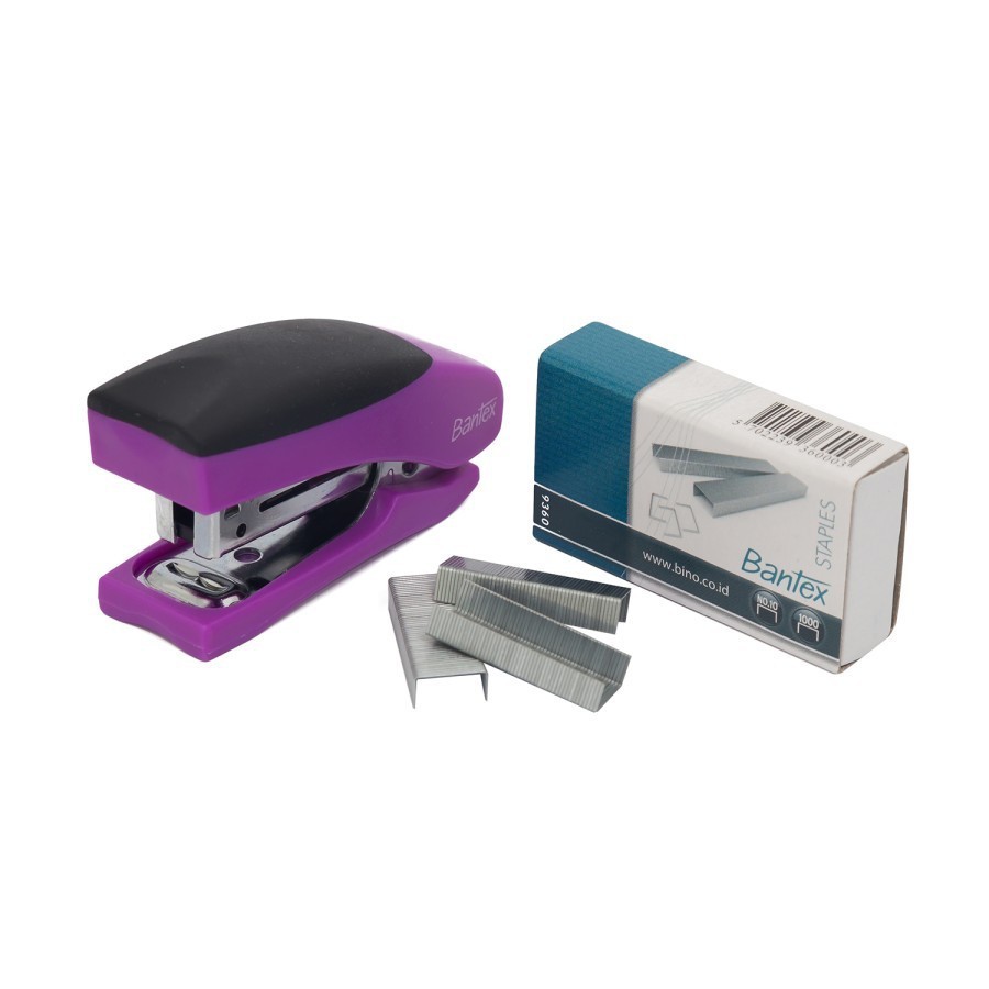 

BANTEX MINI STAPLER W/STAPLES NO 10 PURPLE 9330 21 + REFILL BLACK