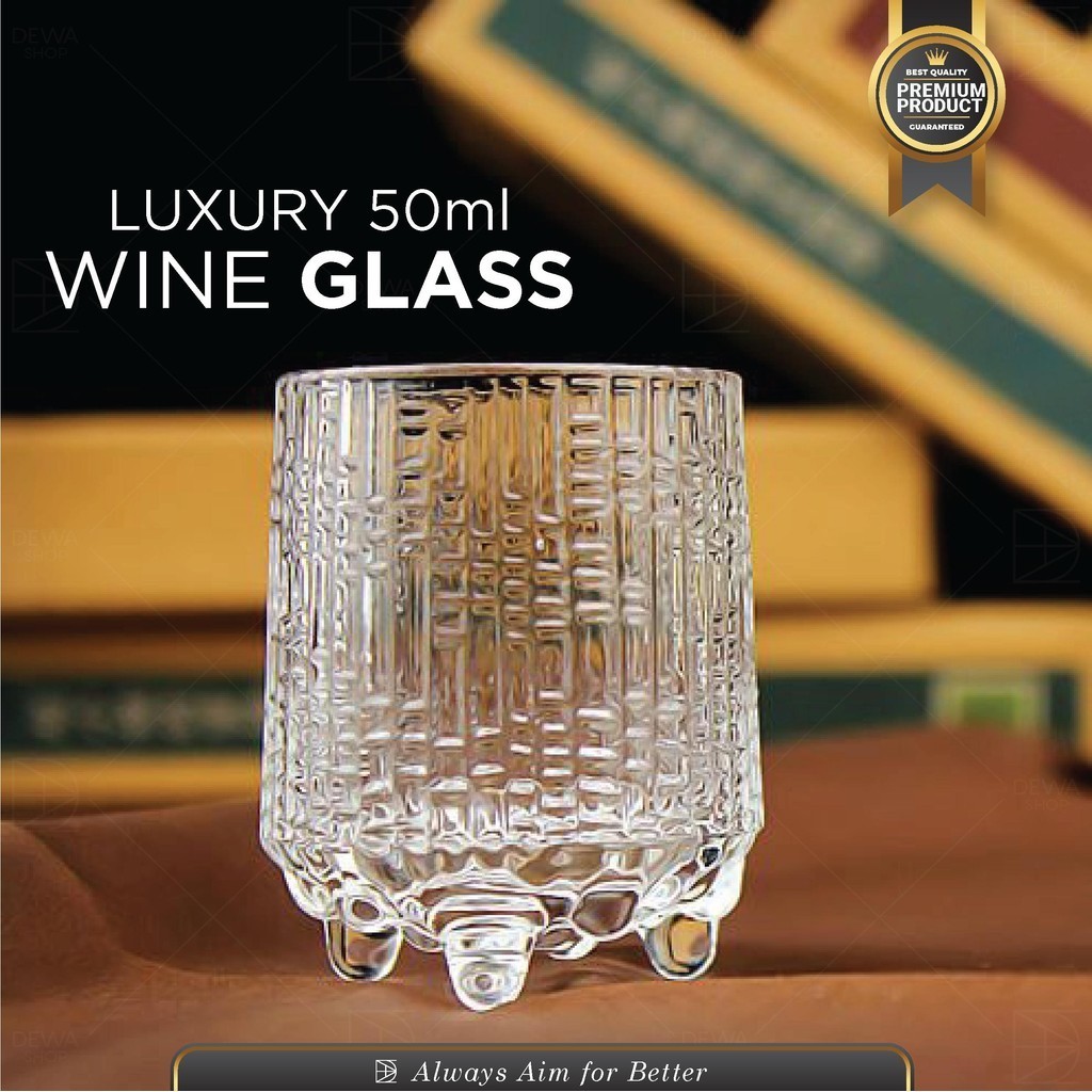 Gelas soju shot tequilla sloki Teh 50ML Cantik Mini Kecil Kaca Unik Glass Motif Timbul Pattern Class