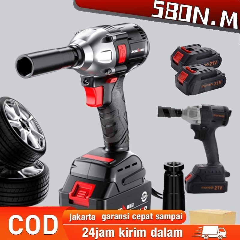 COD Impact Full Set Murah Impek Pembuka Baut Motor Impact Wrench 560 N.m 1/2 Inch Torsi Kunci Listri