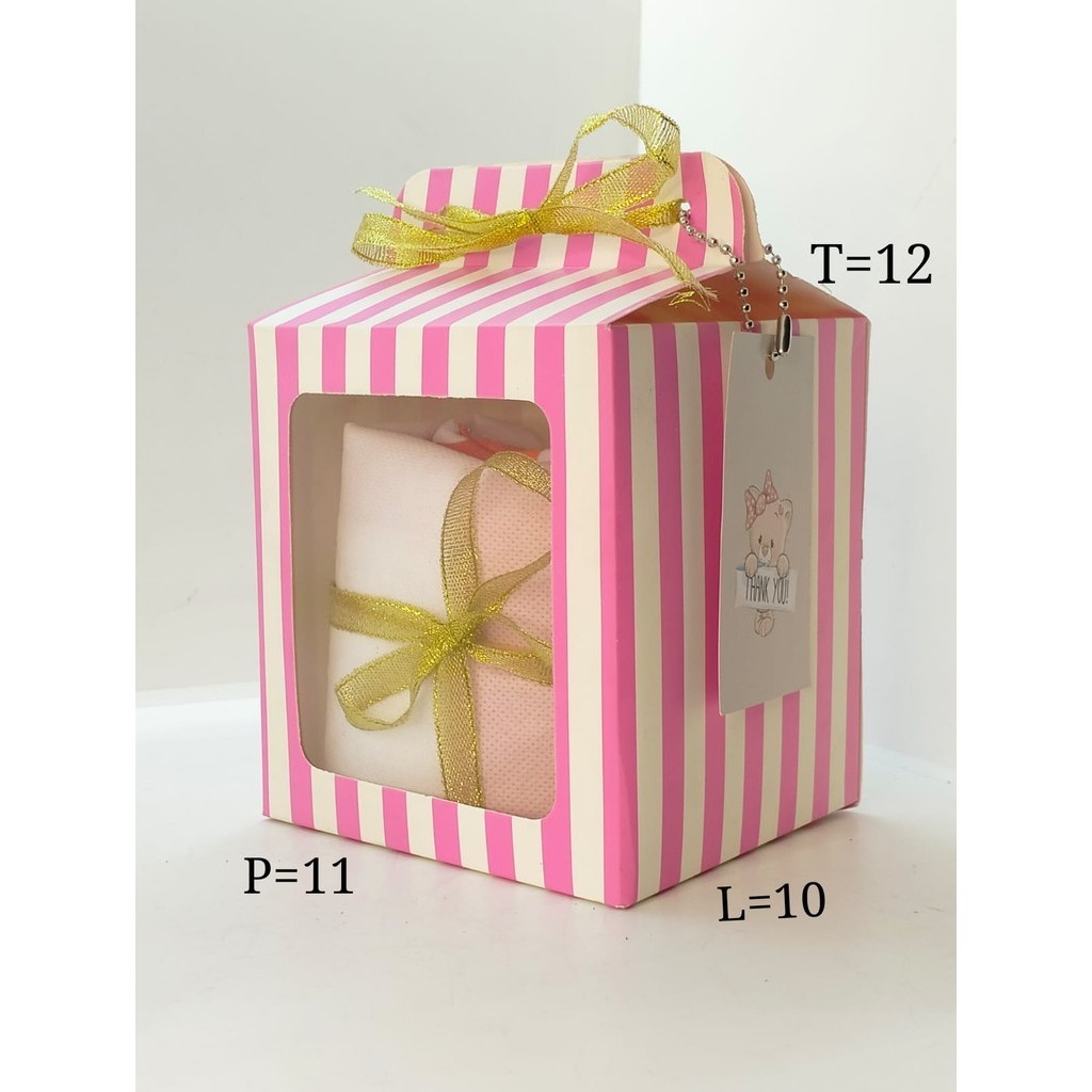 

5 PCS SOUVENIR BOX STRIP GARIS MIKA 11X10X12 CM TENTENG