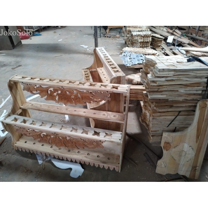 

Jagrag jagrak keris jati isi 20 ukiran Jepara FA2524 antik