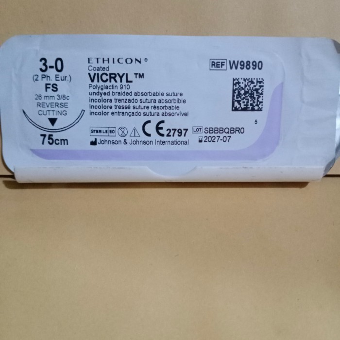 VICRYL 3/0 reverse cutting W9890 ( PGA absorbable)