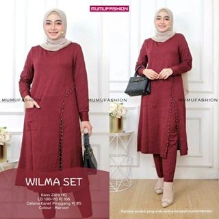 Setelan Celana Wanita Kaos Zaara Kotak Kotak WILMA/WILDA SET by Mumu fashion Solo