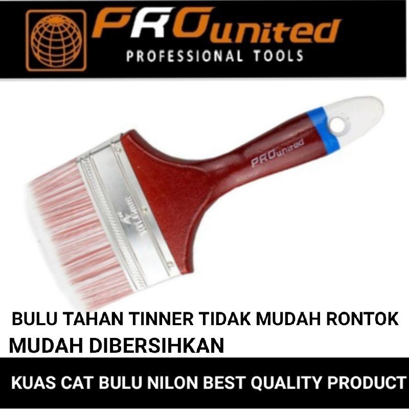 

KUAS CAT BULU UNTUK TEMBOK DINDING TEMBOK KAYU BESI HALUS NILON PRO UNITED BEST QUALITY