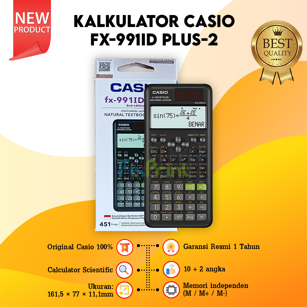 

Casio Calculator FX 991ID PLUS-2 Scientific Ilmiah New Original