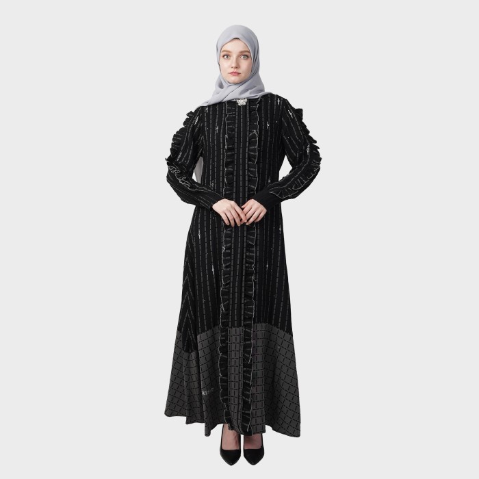 BIG SALE RAMADHAN BISA COD Hikmat Gamis Abaya Muslimah A6599 - Black, M