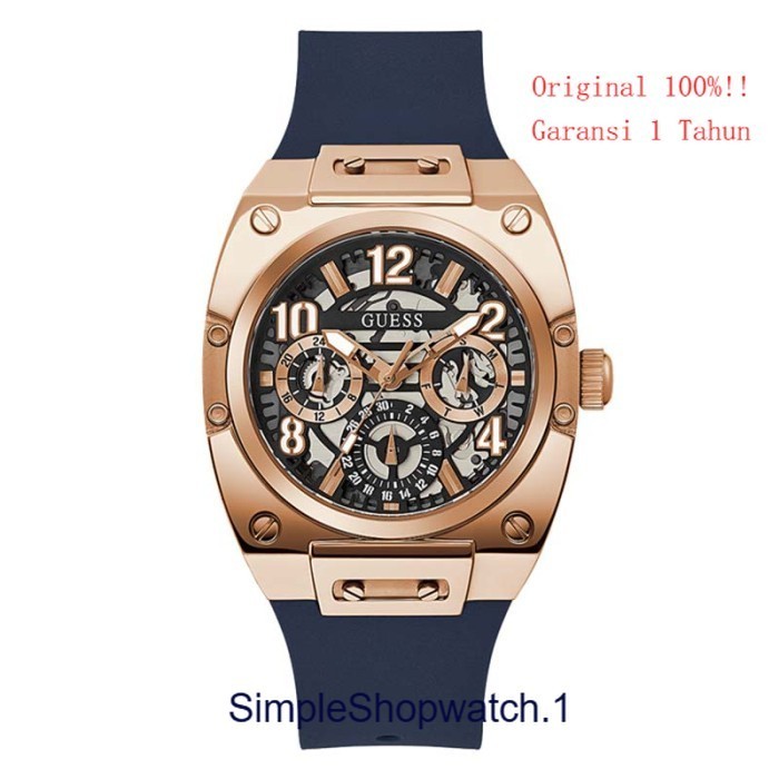 Original 100% GUESS GW0569G3 PRODIGY Jam Tangan Pria  Navy Silicone Garansi Resmi 1 Tahun