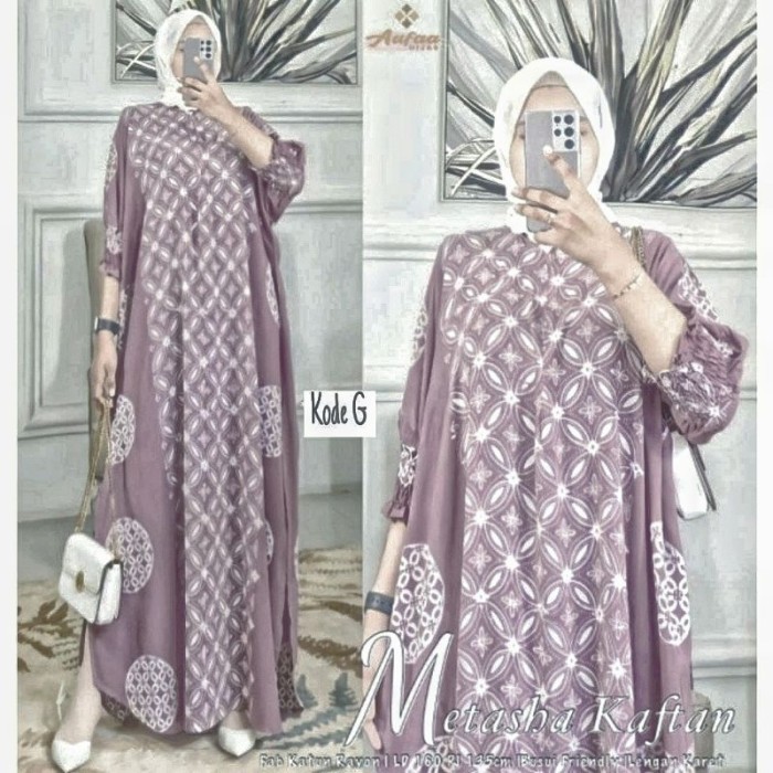NEW/ JUMBO - Kaftan Gamis Muslim Wanita Jumbo Syar'i Motif Batik