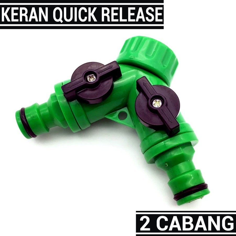 Keran pencabangan Splitter Y 2 Cabang konektor quick release