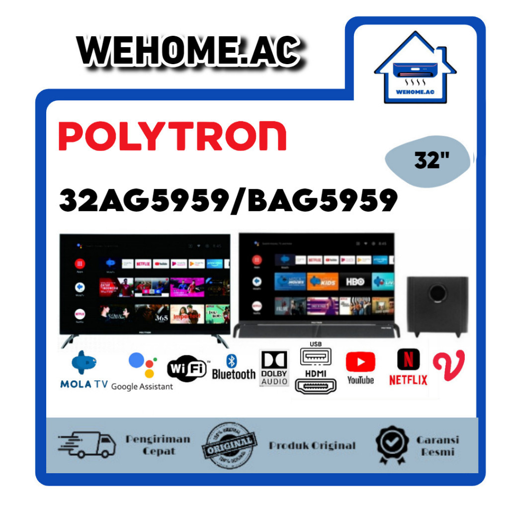 TV LED Polytron 32AG5959/32BAG5959 LED Polytron 32 Inch Android TV Polytron