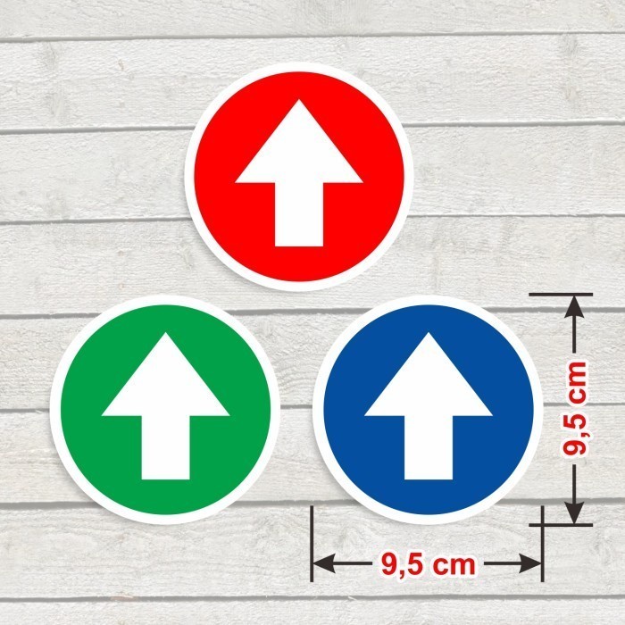 

Vinyl Sign Sticker Penunjuk Arah Rambu Panah Stiker atas Marka Arrow uk diameter 9,5 cm