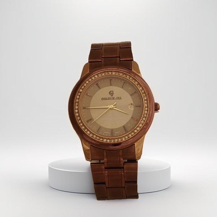 Toko Jam Pria Charlie Jill Brown Rose Diamond
