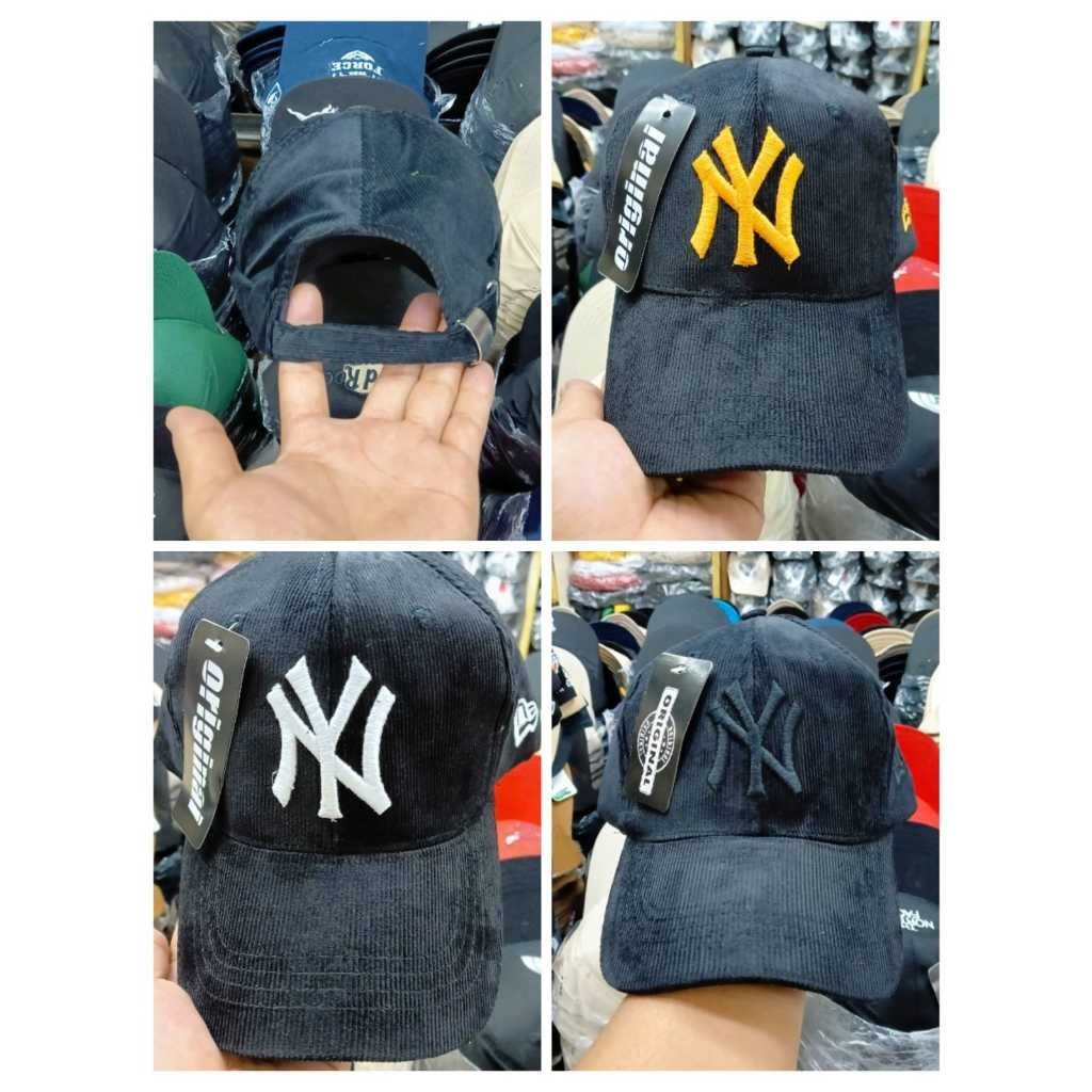(Primadona ACC) Topi Casual Corduroy Bordir NY / Topi Pria Wanita Dewasa / Topi Corduroy