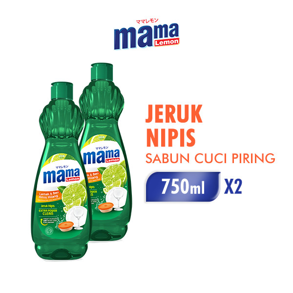 Mama Lemon Sabun Cuci Piring Jeruk Nipis Botol 750 ml x2