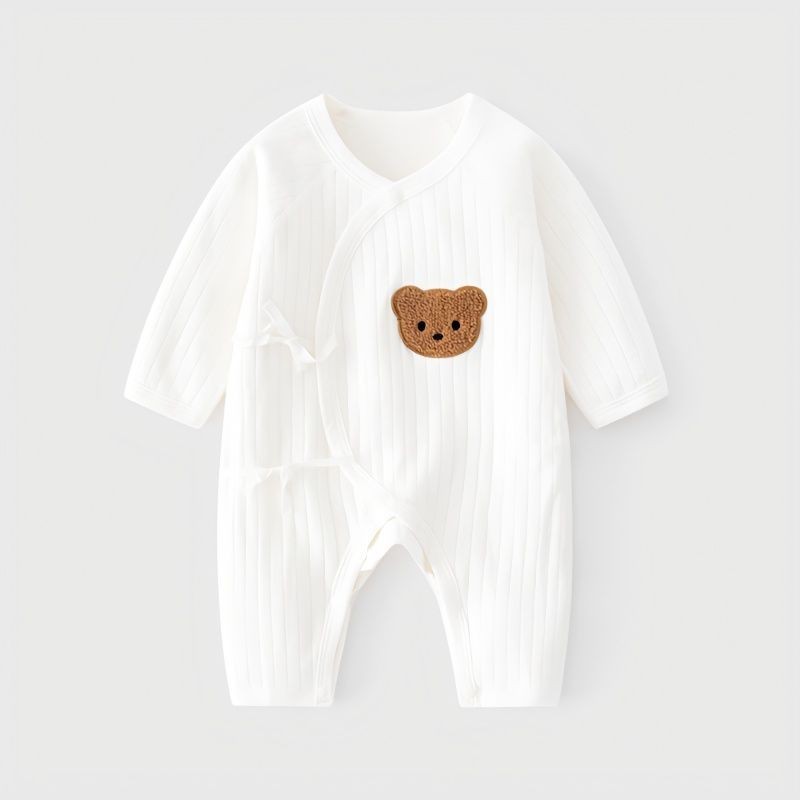 Baby jumpsuit, spring and autumn, pure cotton boneless jumpsuit with a base, newborn clothes, newbor