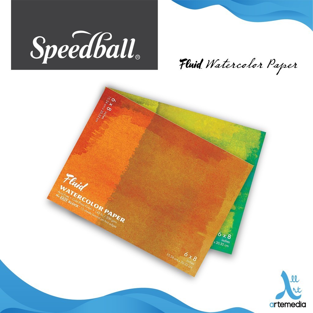 

Speedball Fluid 6x8 inch Watercolor Paper Blocks Kertas Cat Air