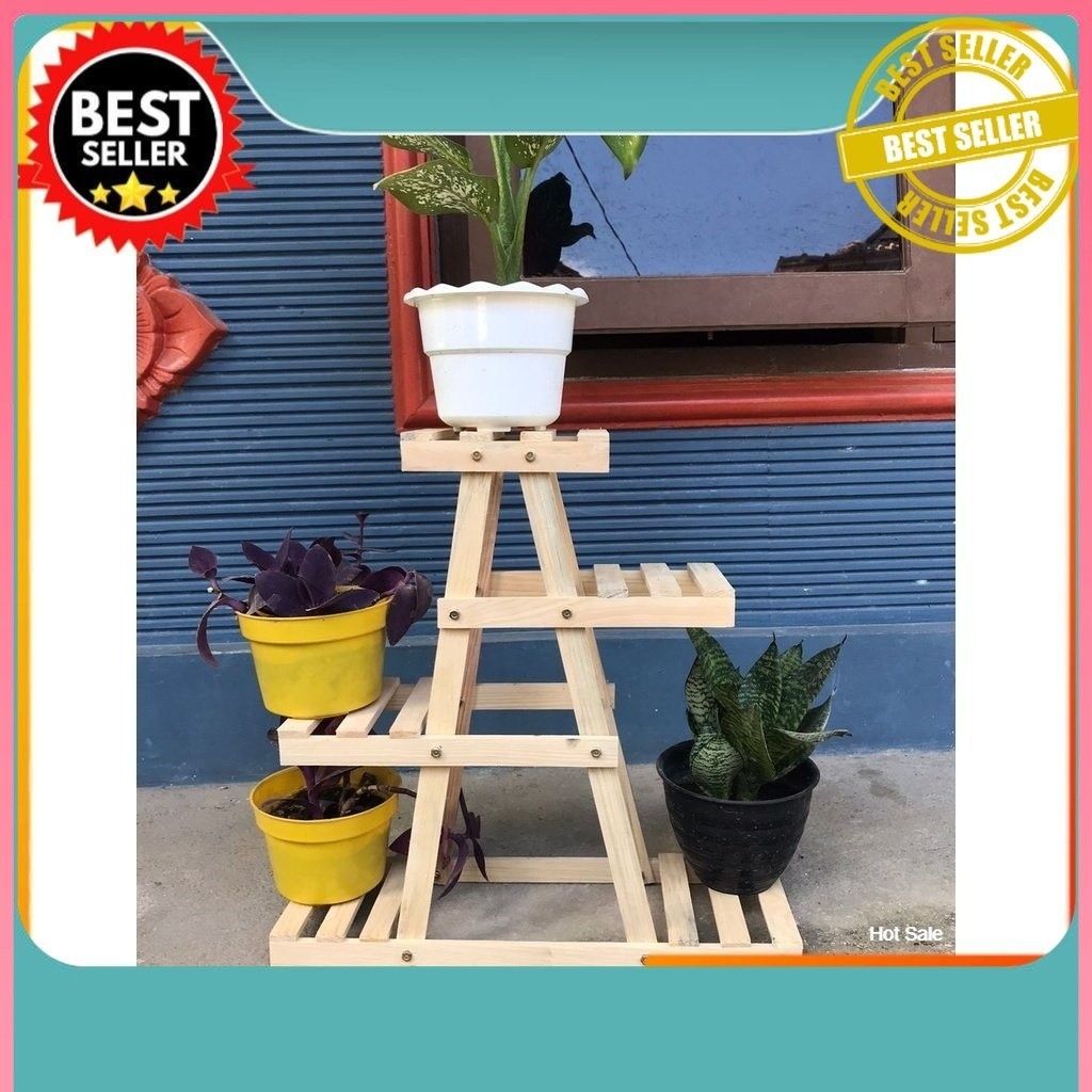 RAK BUNGA SUSUN 5 POT/ RAK BUNGA UNik/ RAK SERBAGUNA KAYU / RAK BUNGA KAYU / RAK BUNGA MINIMALIS