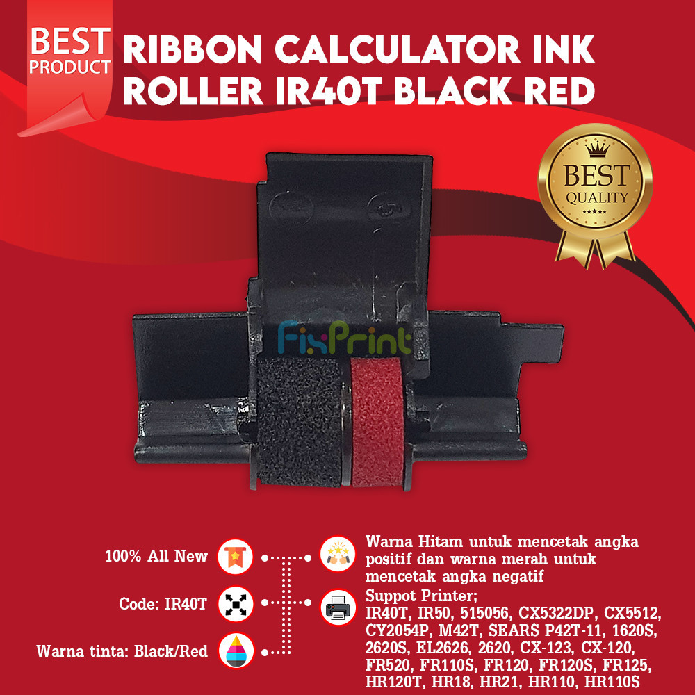 

Ribbon Calculator Roller IR40T Black Red Printer M42T SEARS P42T-11