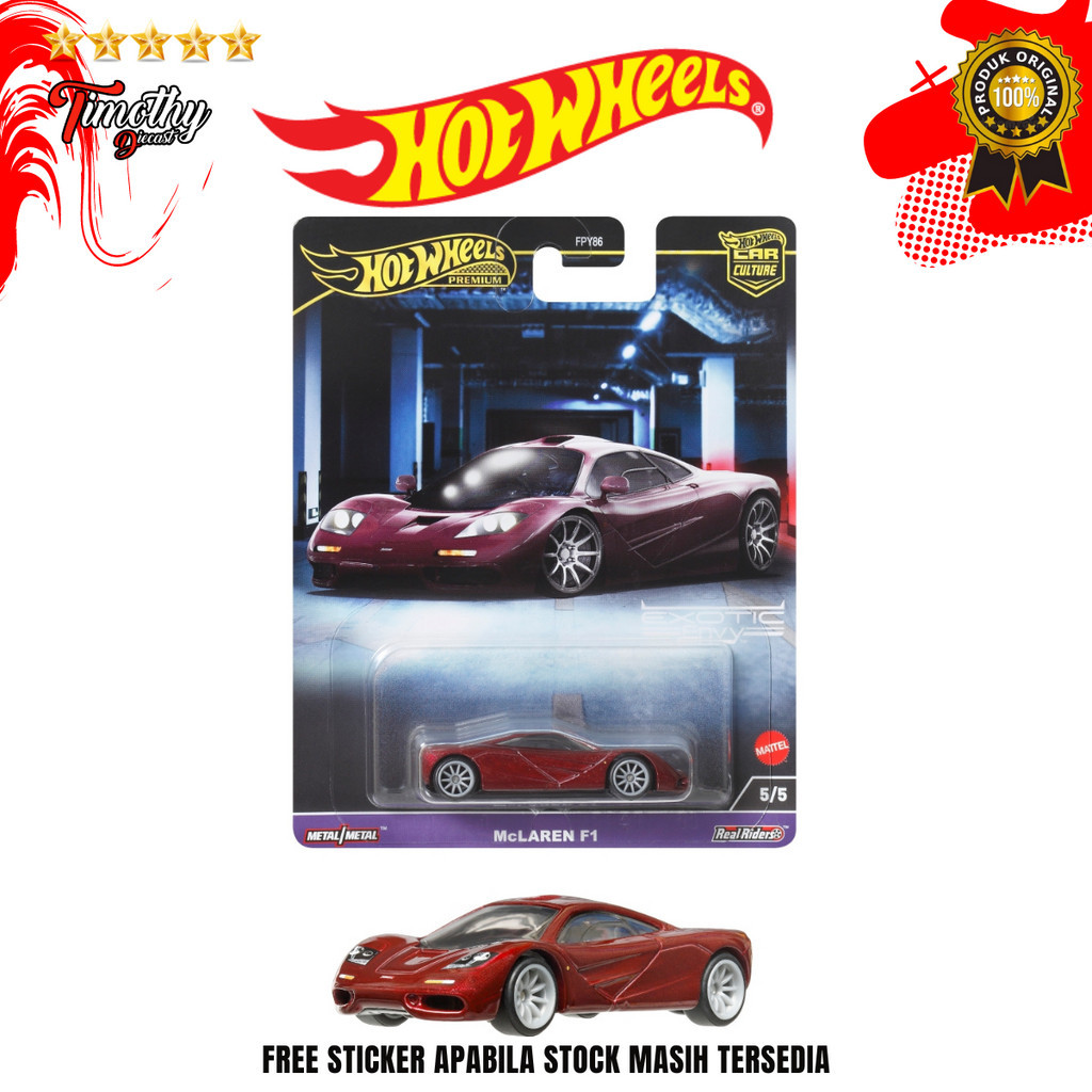 Hot Wheels Premium Exotic Envy McLaren F1 Maroon