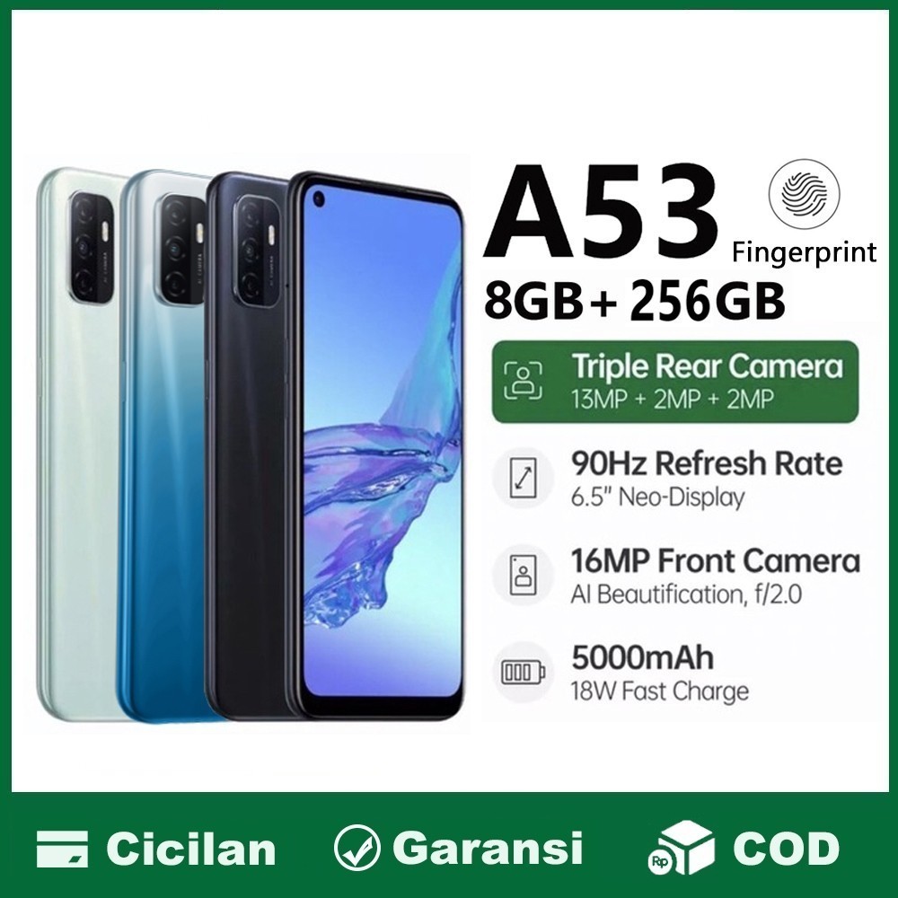bisa cod HP A53 RAM 8 256GB 5000 MAH handphone