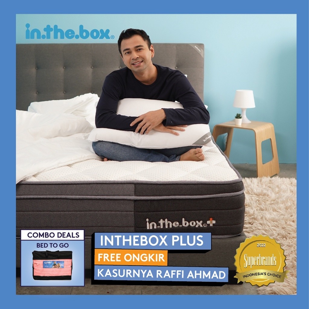 [PROMO] Kasur INTHEBOX PLUS (Plush Top) | GRATIS Kasur Bed To Go + Bantal | Ukuran Kasur 90x200, 100