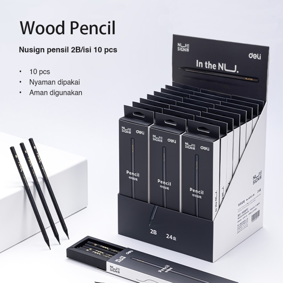 

Deli | Pensil Kayu (Graphite Pencil) 2B Nusign | BOX | NS722-2B