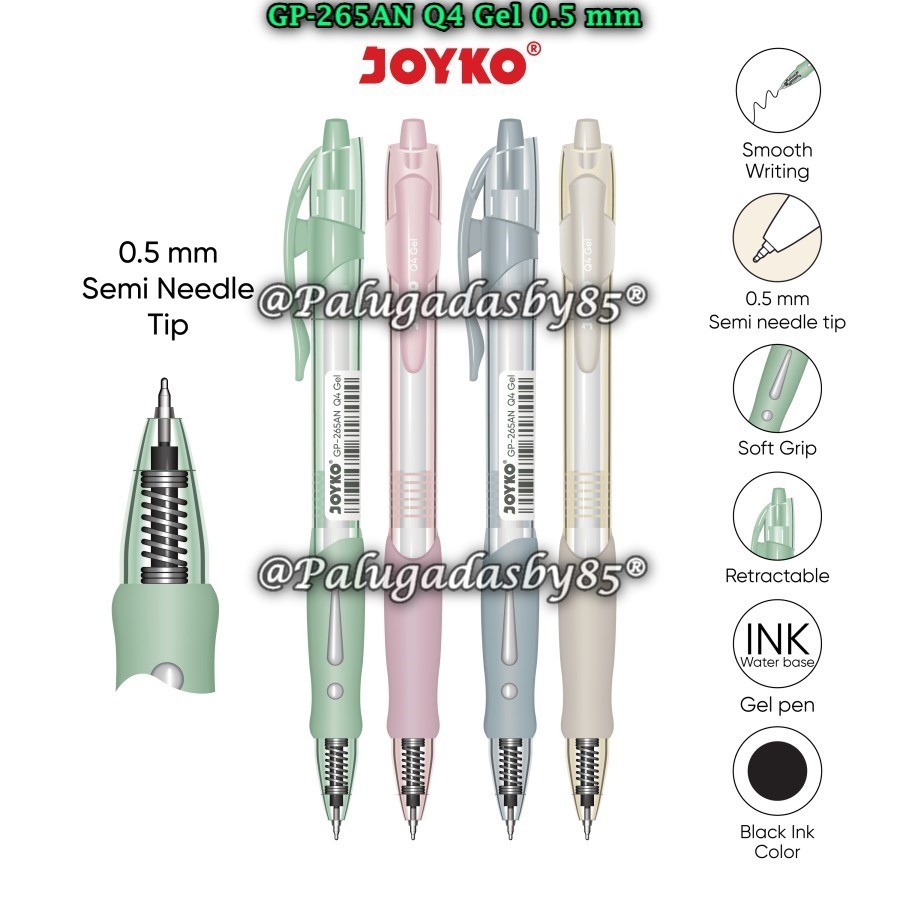 

(1 Biji) Bolpen Joyko GP-265AN Q4 0.5 mm Gel Pen / Gel Pen Joyko GP 265AN (1 Biji)