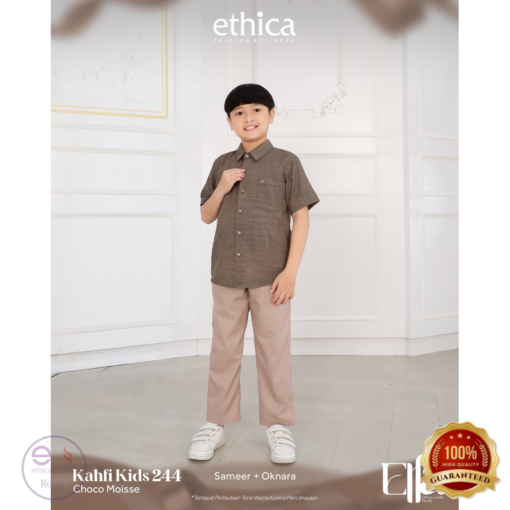 Ethica Kahfi Kids 244 Baju Kemeja Anak Laki Laki Sarimbit Elfa 309 Choco Moisse Set Celana 2025