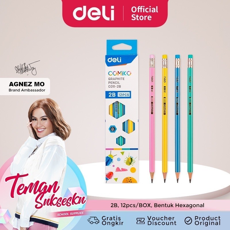 

Bobomart Deli Pencil / Pensil 2B Graphite Pencil Comiko - C011-2B