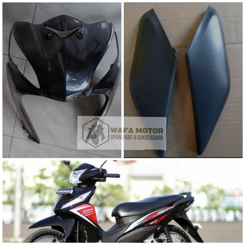 cover tameng sayap body bodi depan revo 110 fi hitam