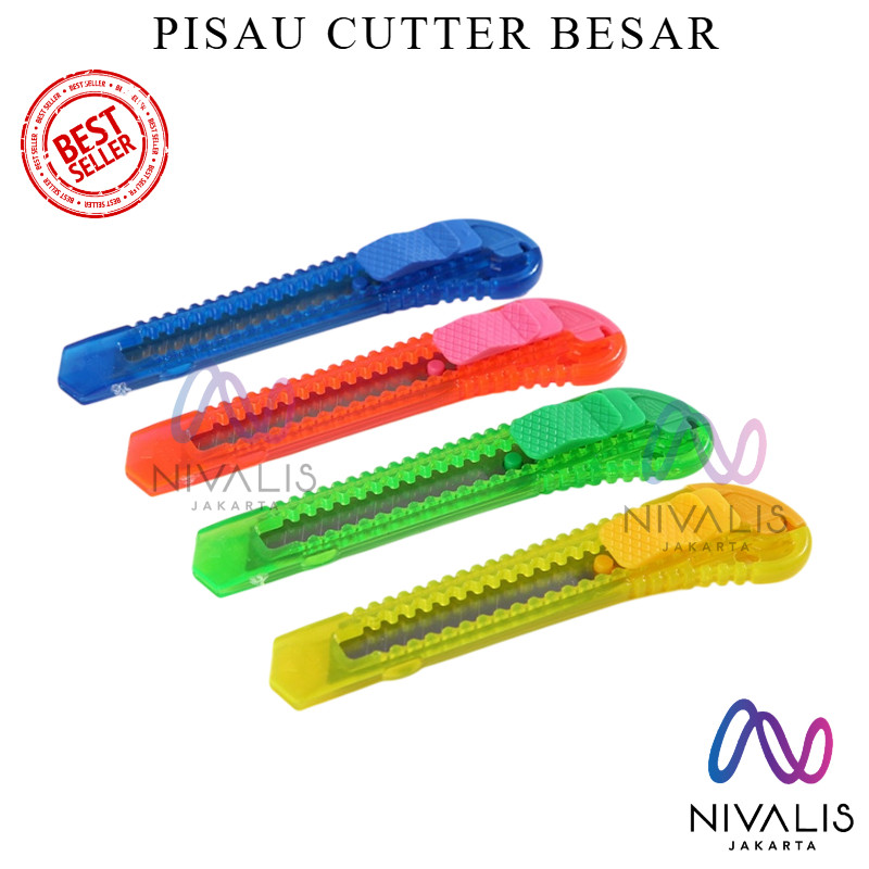 

NIVALIS JAKARTA PISAU CUTTER BESAR ATK PISAU PEMOTONG KERTAS CUTTER TRANSPARAN PISAU CUTTER SIZE BESAR SERBAGUNA