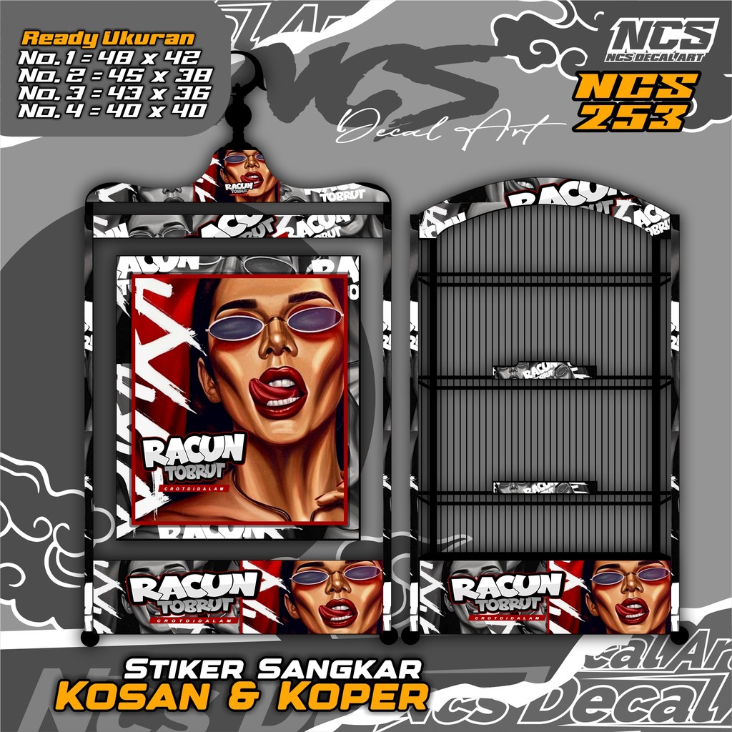 Stiker Sangkar Burung motif racun Kotak - Sangkar Burung Koper