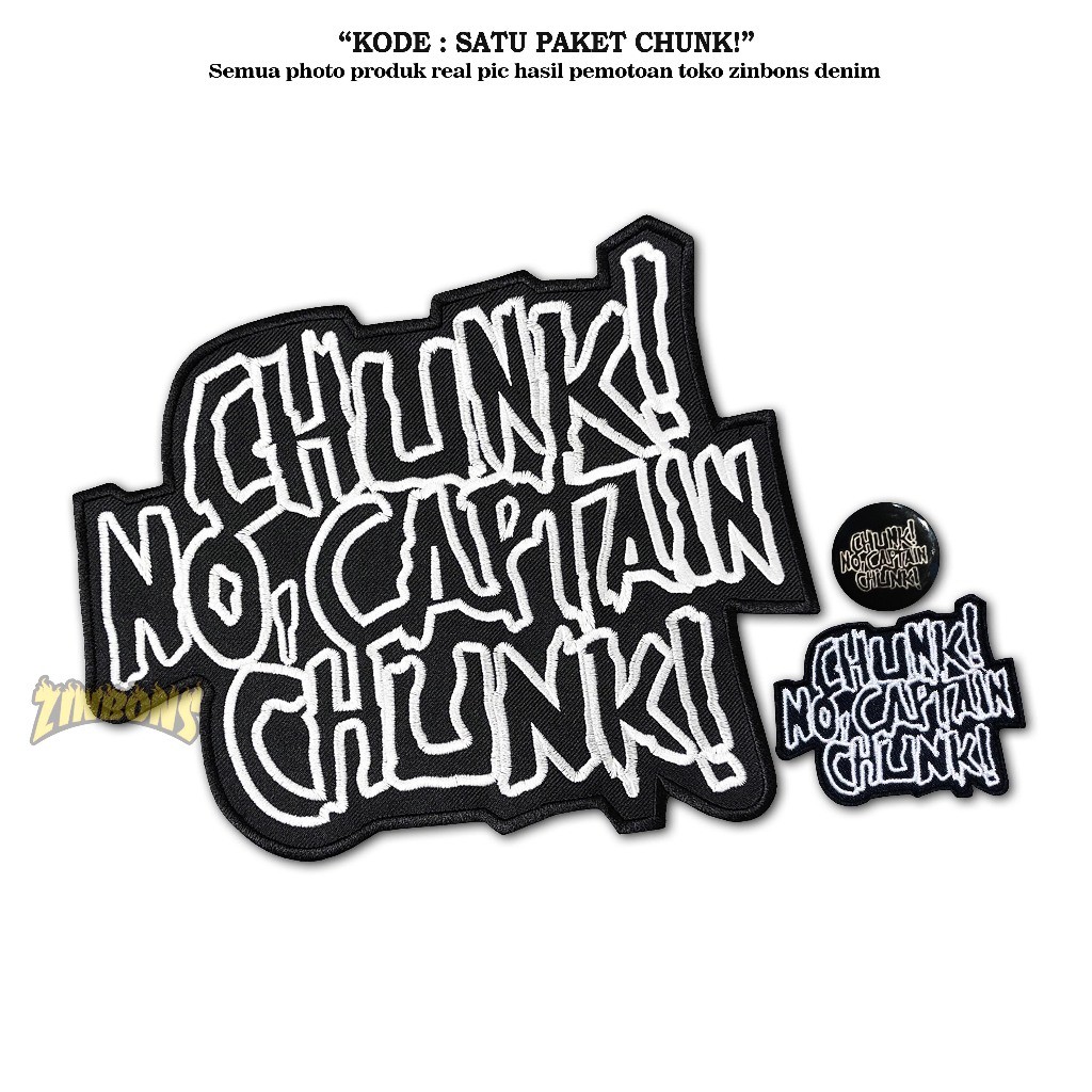Bordir PATCH BORDIR CHUNK NO CAPTAIN CHUNK EMBLEM MUSIK BACK PATCH BESAR PIN BROS PATCH PUNGGUNG PAT