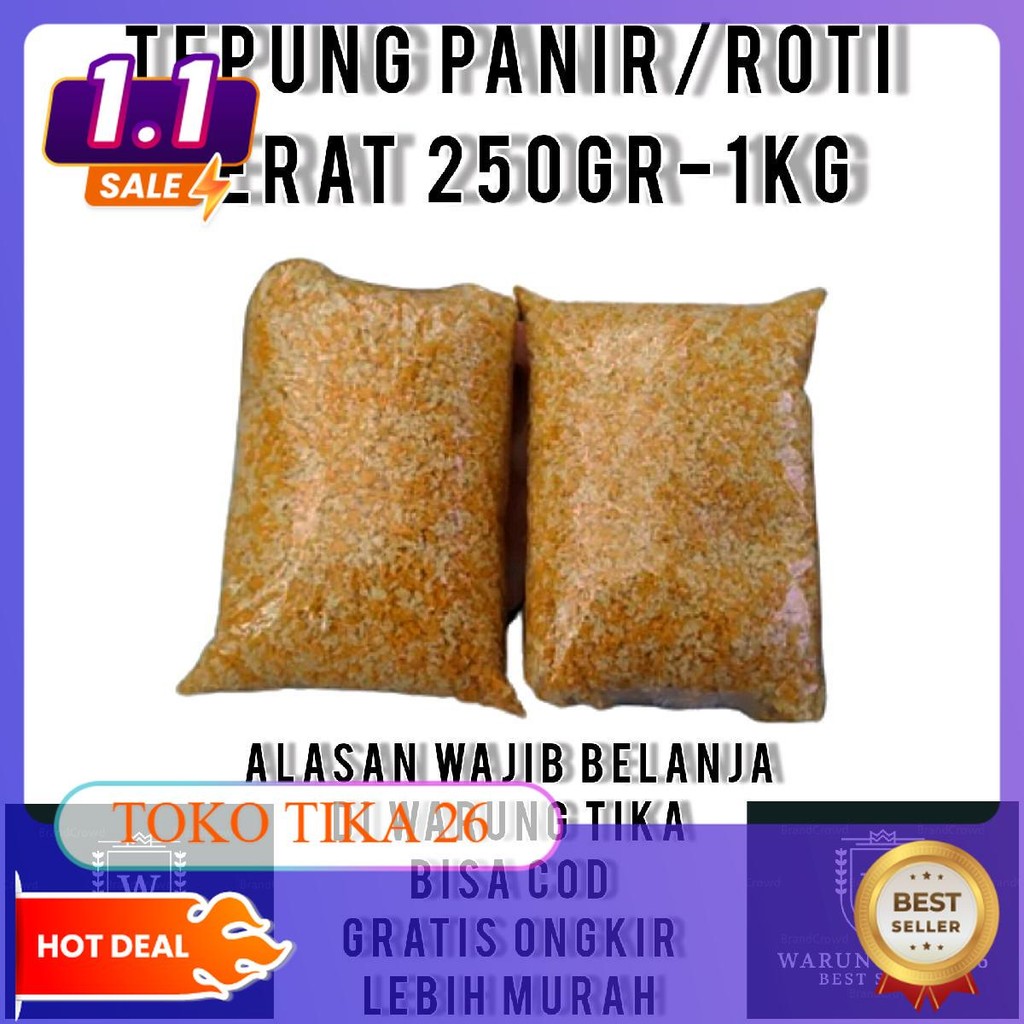 

Tepung panir, tepung roti, Panko mix, panir kriuk berat 250 gr bread crumb