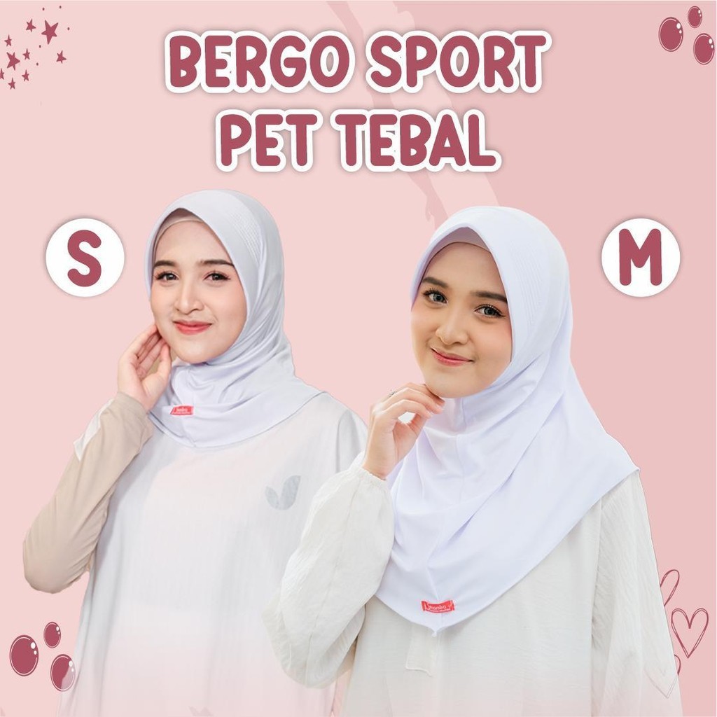 Shamira - Bergo Sport Pet Tebal Size S M Hijab Instan Daily Sekolah Wanita Jersey Premium Mexshamall