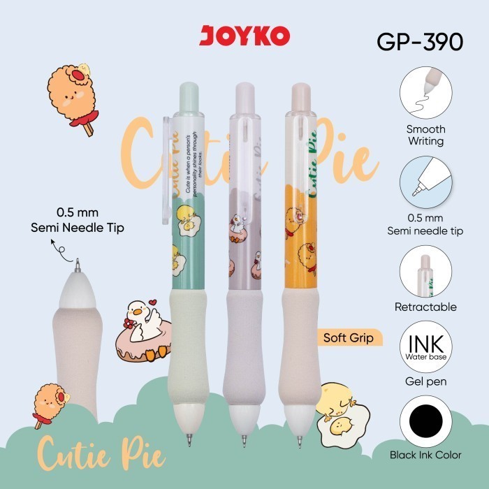 

Gel Pen GP-390 Pulpen Pena Joyko Cutie Pie Gel 0.5 mm