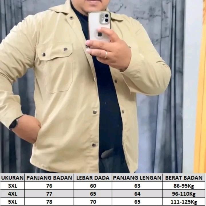 Jaket Pria Jumbo Limited Edition 3XL 4XL 5XL Semi Parka Polos Canvas Kain Premium