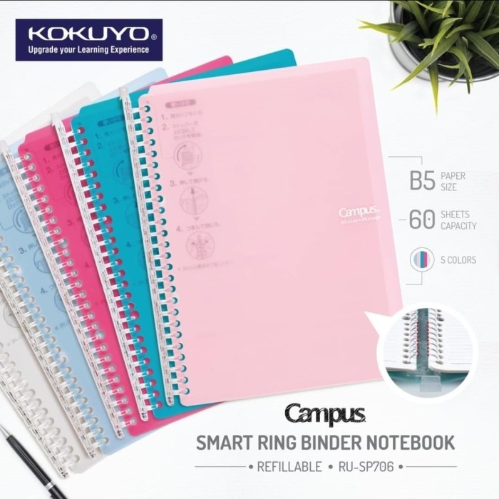 

[BUY NOW] Kokuyo Smart Ring Binder muat 100 lembar L-SP706 - Light Blue
