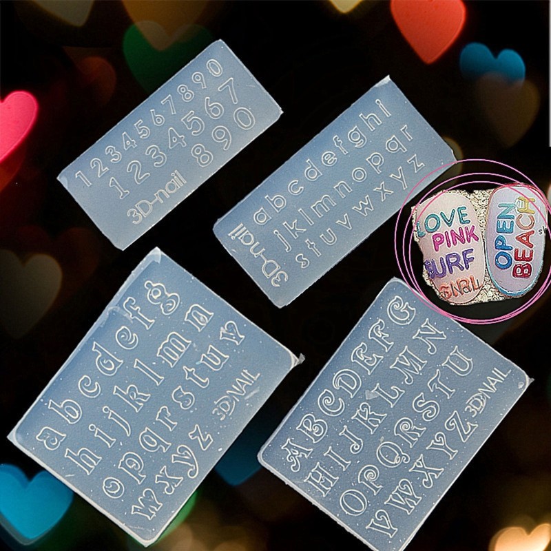 

Mini Letters Numbers 3D Nail Art Decorations UV Crystal Epoxy Mold Nail Ornaments Silicone Mould DIY Crafts Jewelry Mold